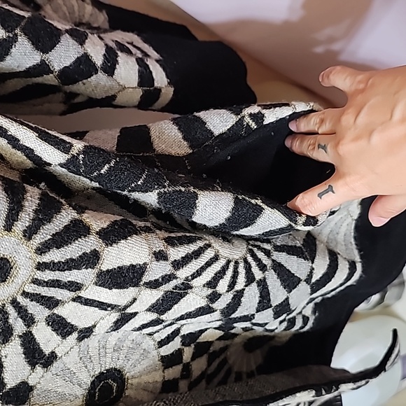 Angel of the North Anthropologie jacket wool flower print sherling collar - Picture 3 of 7